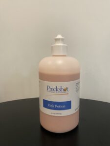 Pink Potion Preckshot's pink potion, image of acne treatment